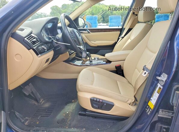 5UXWX9C55G0D82779 2016 BMW X3 Blue წინა სალონის ხედი