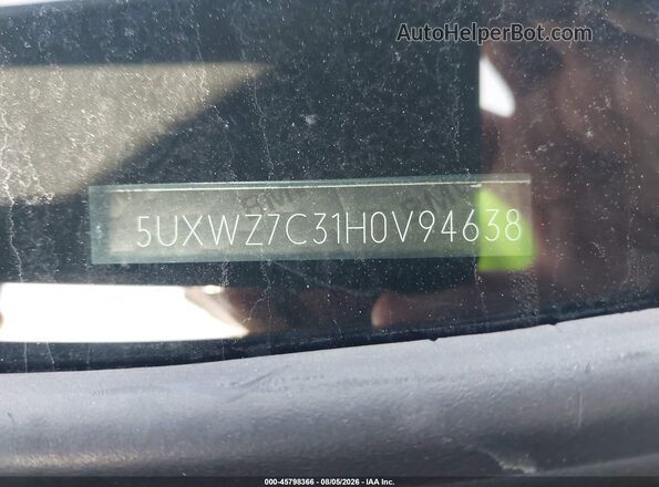 5UXWZ7C31H0V94638 2017 BMW X3 Black Շարժիչի բաժամունքի տեսք