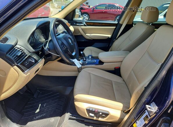 5UXWZ7C33H0V87111 2017 BMW X3 Blue Front interior view