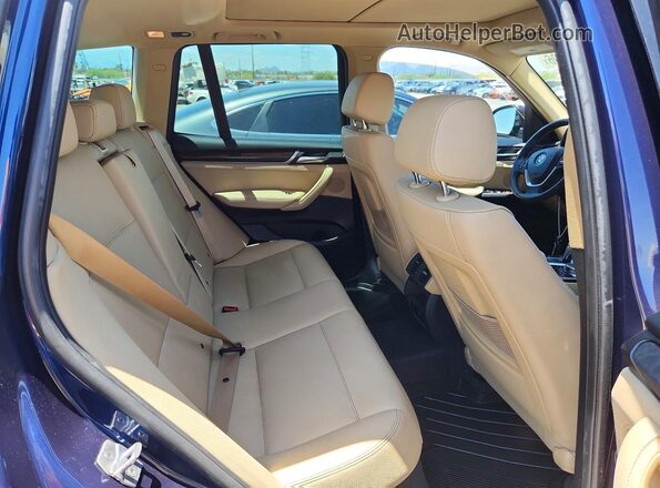 5UXWZ7C33H0V87111 2017 BMW X3 Blue Rear seats view