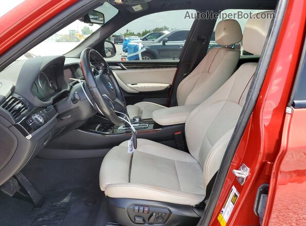5UXWZ7C54H0V85076 2017 BMW X3 Red Vista interior delantera