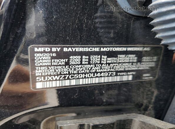 5UXWZ7C59H0U44973 2017 BMW X3 Black VIN կոդի պիտակի տեսք