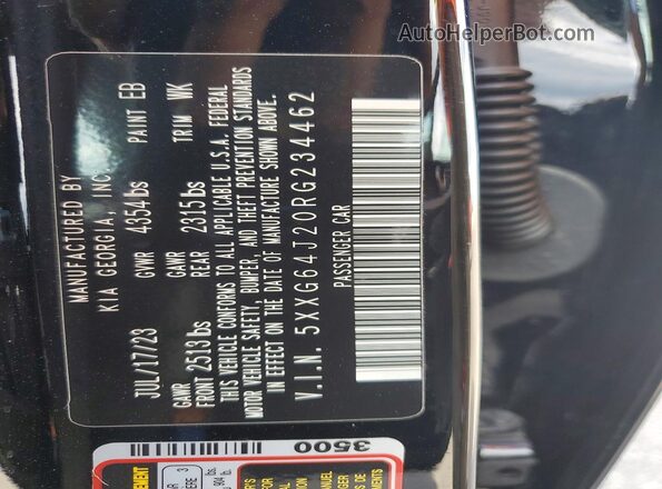 5XXG64J20RG234462 2024 KIA K5 Черный Вид подкапотного пространства