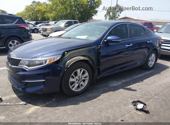 5XXGT4L31GG084602 2016 KIA OPTIMA Blue წინა მარცხენა ხედი სამი მეოთხედიდან