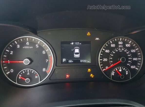 5XXGT4L32KG319730 2019 KIA OPTIMA Gray ხელსაწყოთა პანელის ხედი