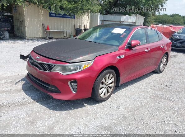 5XXGT4L35JG224979 2018 KIA OPTIMA Red Առջևի ձախ երեք քառորդ տեսարան