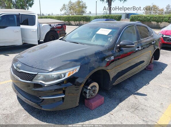 5XXGT4L39GG056045 2016 KIA OPTIMA Black Առջևի ձախ երեք քառորդ տեսարան