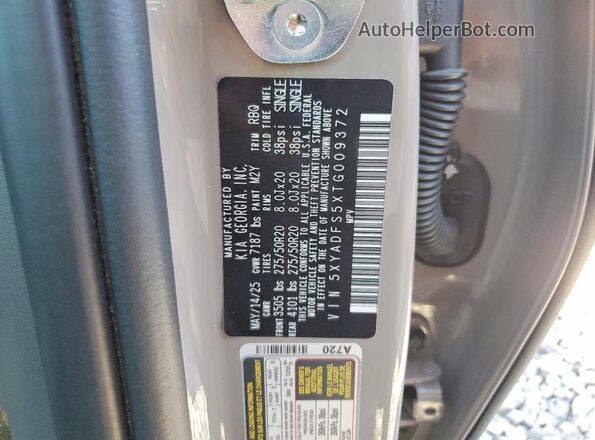 5XYADFS5XTG009372 2026 KIA EV9 Tan VIN sticker view