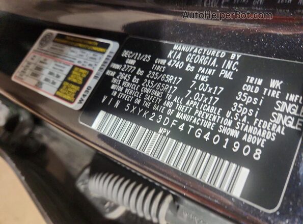 5XYK23DF4TG401908 2026 KIA SPORTAGE Серый Панорамный вид салона 360°