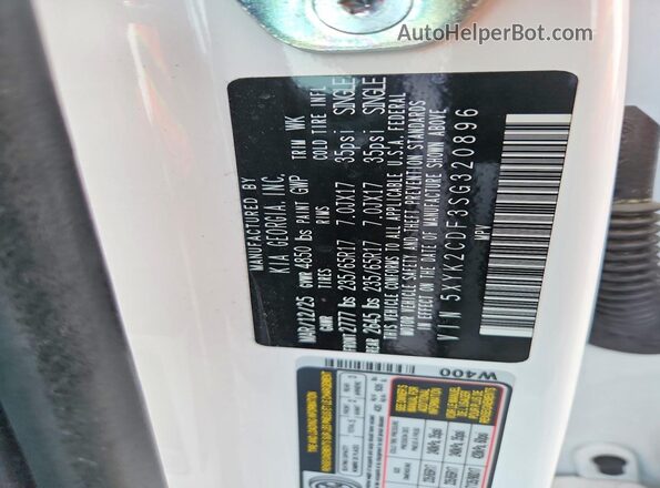 5XYK2CDF3SG320896 2025 KIA SPORTAGE White Engine compartment view
