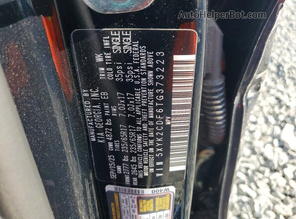5XYK2CDF6TG373223 2026 KIA SPORTAGE Black Vista de la etiqueta del VIN