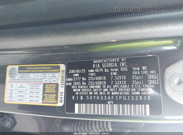 5XYK33AF1PG132838 2023 KIA SPORTAGE Gray ძრავის განყოფილების ხედი