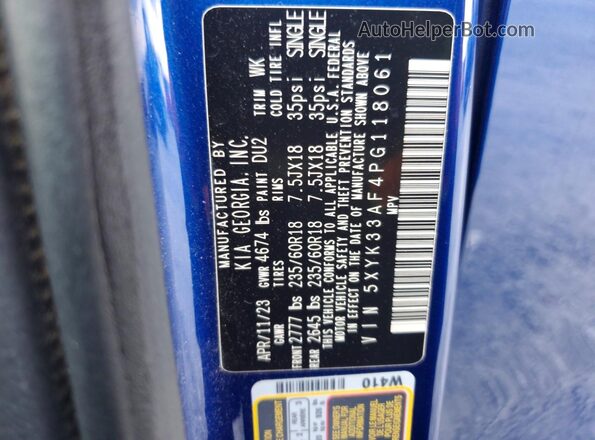 5XYK33AF4PG118061 2023 KIA SPORTAGE Blue 