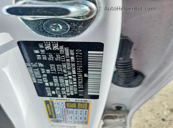 5XYK33AF6PG131720 2023 KIA SPORTAGE White Vista de la etiqueta del VIN