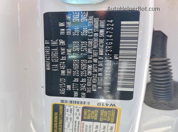5XYK33DF3RG147324 2024 KIA SPORTAGE White Vista interior de 360 grados
