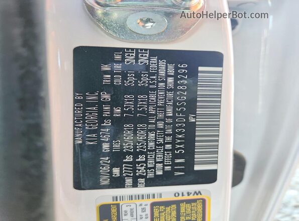 5XYK33DF5SG283296 2025 KIA SPORTAGE White Панорамний вид салону 360°