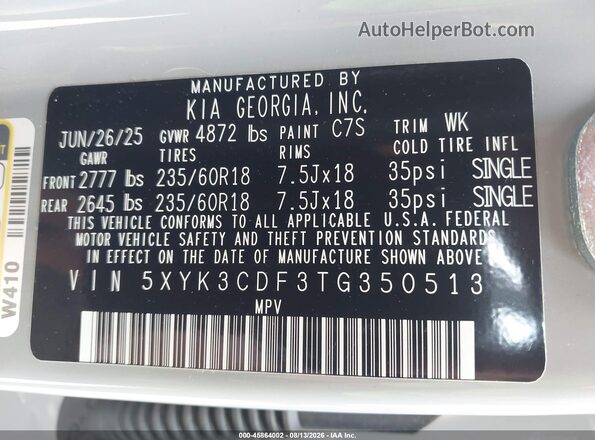5XYK3CDF3TG350513 2026 KIA SPORTAGE Gray Widok komory silnika