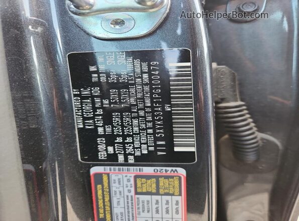 5XYK53AF1PG100479 2023 KIA SPORTAGE Gray Widok wnętrza 360 stopni