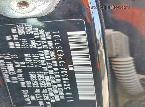 5XYK53AFXPG057101 2023 KIA SPORTAGE Black Widok naklejki z numerem VIN