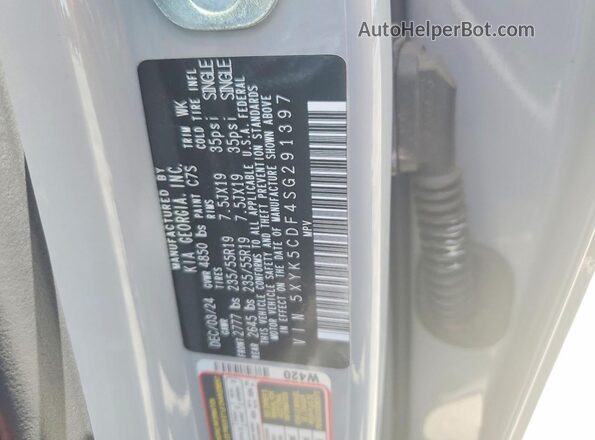 5XYK5CDF4SG291397 2025 KIA SPORTAGE Серый Вид наклейки с VIN-кодом