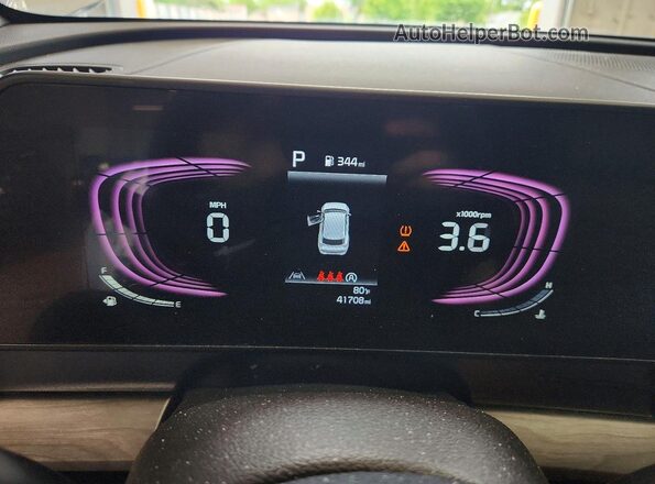 5XYK6CDF1RG177784 2024 KIA SPORTAGE White Instrument cluster view