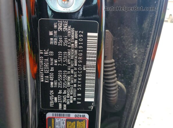 5XYK6CDF9RG191092 2024 KIA SPORTAGE Черный Вид подкапотного пространства
