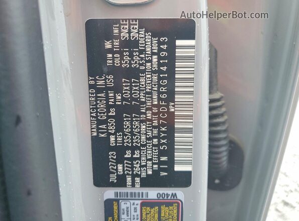 5XYK7CDF6RG141943 2024 KIA SPORTAGE Silver Vista interior de 360 grados
