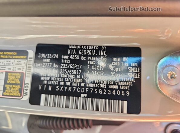 5XYK7CDF7SG234069 2025 KIA SPORTAGE Gray Widok komory silnika