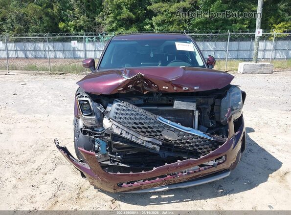 5XYP24HC0LG015076 2020 KIA TELLURIDE Бордовый Вид задней части салона