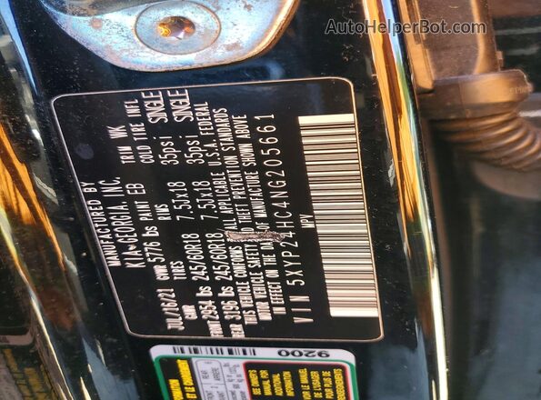 5XYP24HC4NG205661 2022 KIA TELLURIDE Black Vista interior de 360 grados