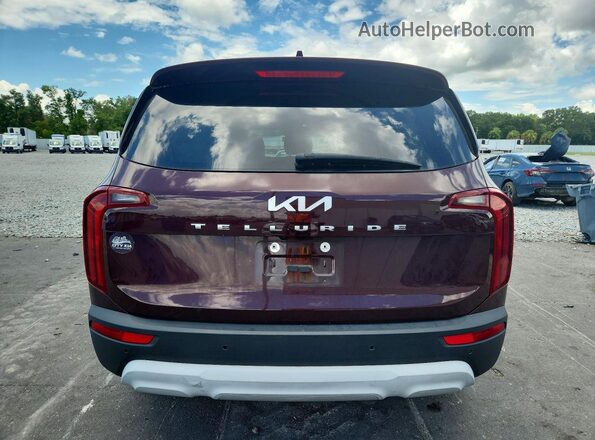 5XYP24HC6NG279938 2022 KIA TELLURIDE Burgundy Հետևի տեսք