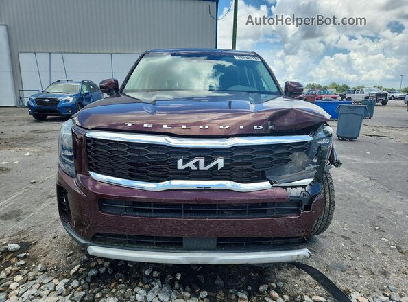 5XYP24HC6NG279938 2022 KIA TELLURIDE Burgundy Դիմացի տեսք