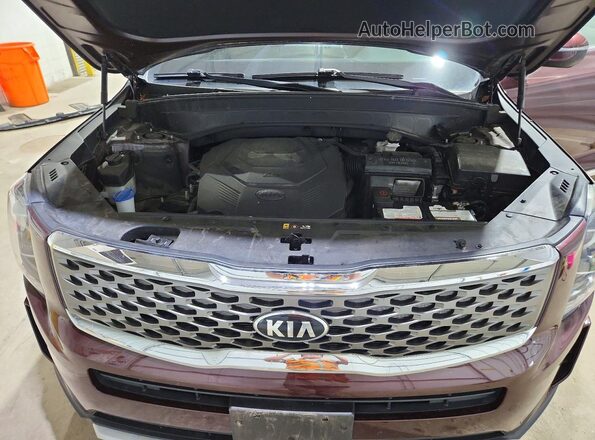 5XYP2DHC5MG111335 2021 KIA TELLURIDE Maroon Շարժիչի բաժամունքի տեսք