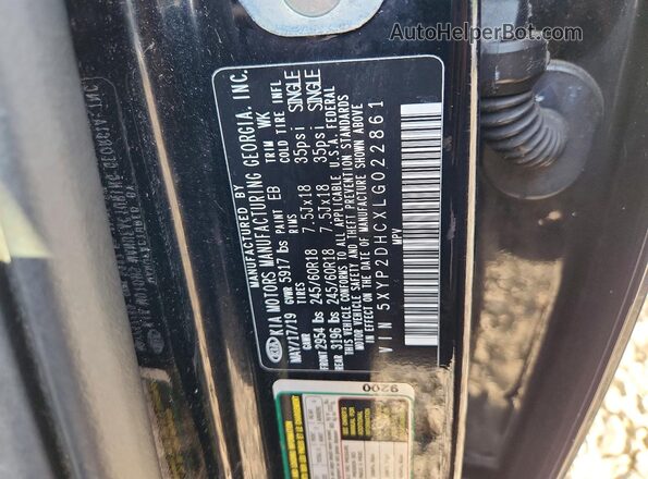 5XYP2DHCXLG022861 2020 KIA TELLURIDE Black Vista del compartimento del motor