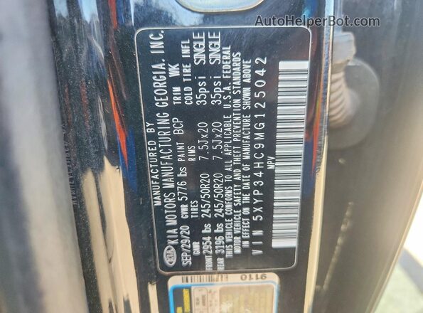 5XYP34HC9MG125042 2021 KIA TELLURIDE Black Vista del compartimento del motor