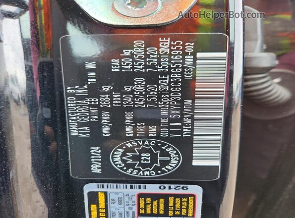 5XYP3DGC3RG516955 2024 KIA TELLURIDE Black 360 interior view