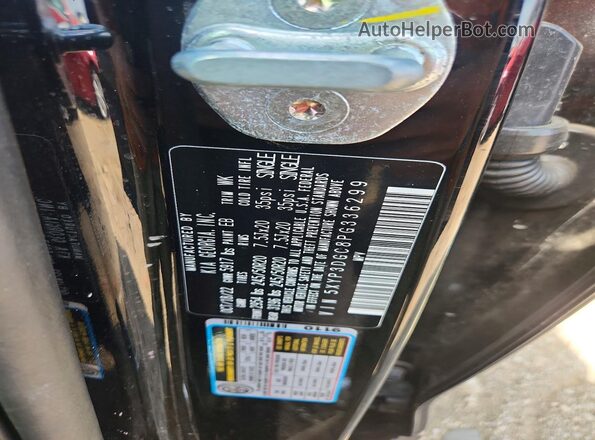 5XYP3DGC8PG336299 2023 KIA TELLURIDE Black Vista de la etiqueta del VIN