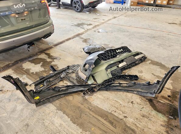 5XYP3DGC8PG352437 2023 KIA TELLURIDE Green Vista de la etiqueta del VIN