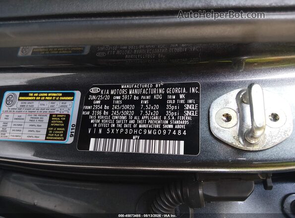 5XYP3DHC9MG097484 2021 KIA TELLURIDE Green Vista del compartimento del motor