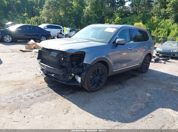 5XYP54HC6MG176153 2021 KIA TELLURIDE Gray წინა მარცხენა ხედი სამი მეოთხედიდან