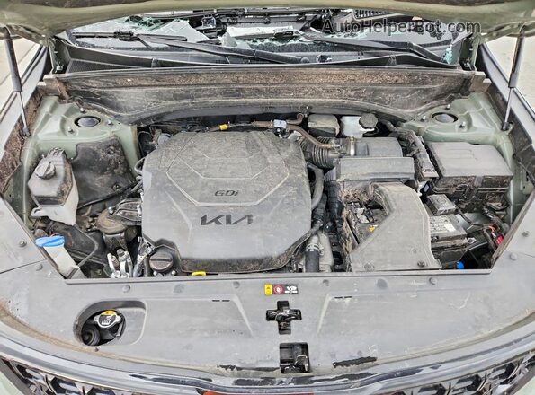 5XYP5DGC1SG692497 2025 KIA TELLURIDE Green Vista del compartimento del motor
