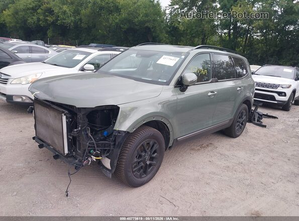 5XYP5DGC4PG385803 2023 KIA TELLURIDE Green წინა მარცხენა ხედი სამი მეოთხედიდან