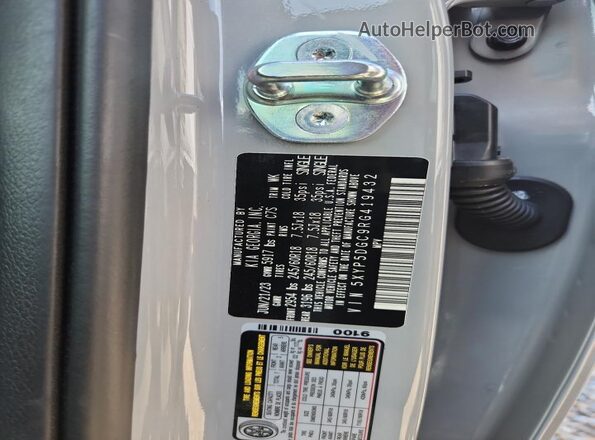 5XYP5DGC9RG419432 2024 KIA TELLURIDE Gray VIN կոդի պիտակի տեսք