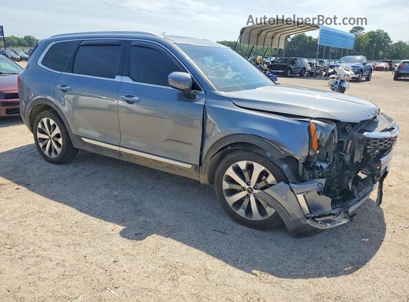 5XYP64HC3NG283434 2022 KIA TELLURIDE Серебряный Передняя правая четверть