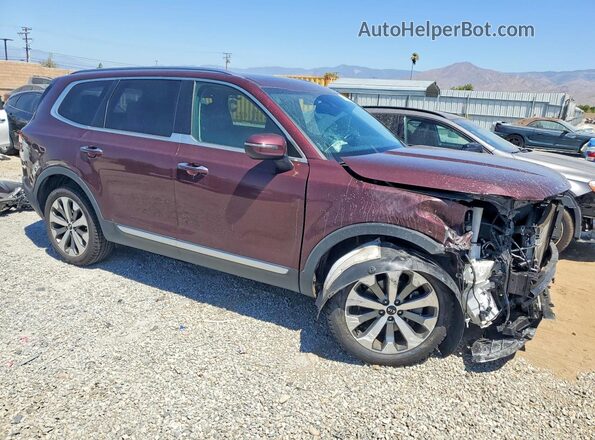 5XYP64HC9LG071876 2020 KIA TELLURIDE Burgundy Delantero derecho
