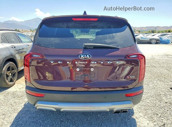 5XYP64HC9LG071876 2020 KIA TELLURIDE Burgundy Vista trasera