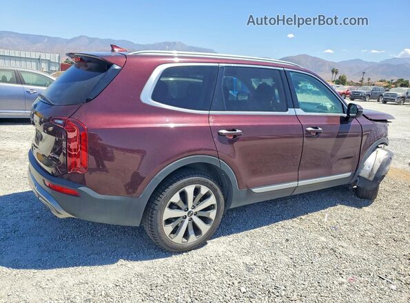 5XYP64HC9LG071876 2020 KIA TELLURIDE Burgundy Trasero derecho
