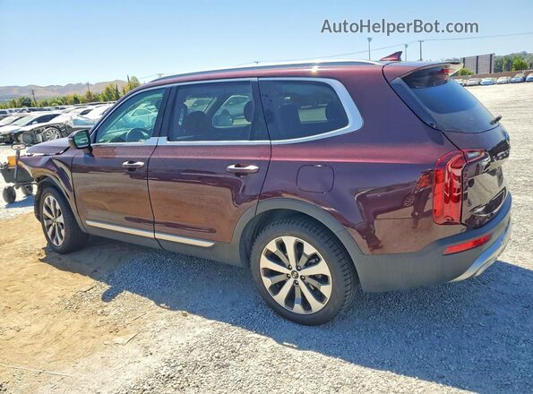 5XYP64HC9LG071876 2020 KIA TELLURIDE Burgundy Trasero izquierdo