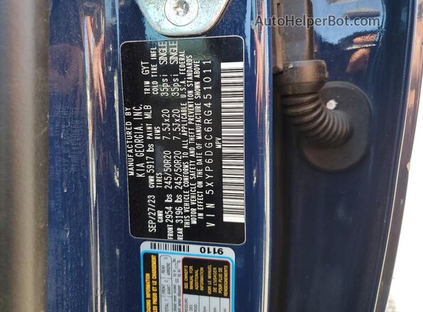 5XYP6DGC6RG451011 2024 KIA TELLURIDE Blue Vista interior de 360 grados