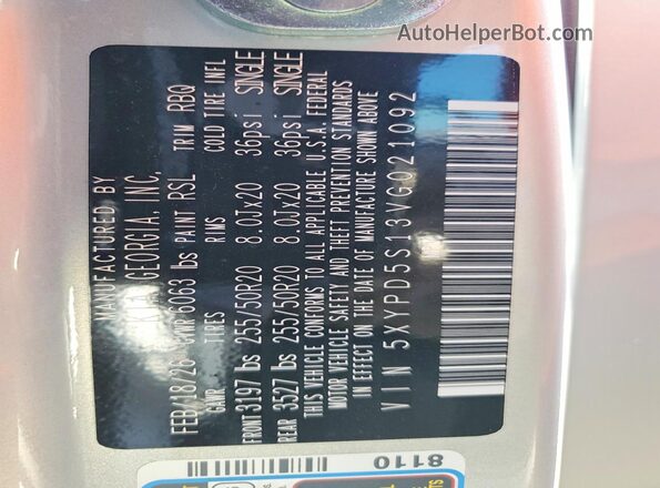 5XYPD5S13VG021092 2027 KIA TELLURIDE Silver 